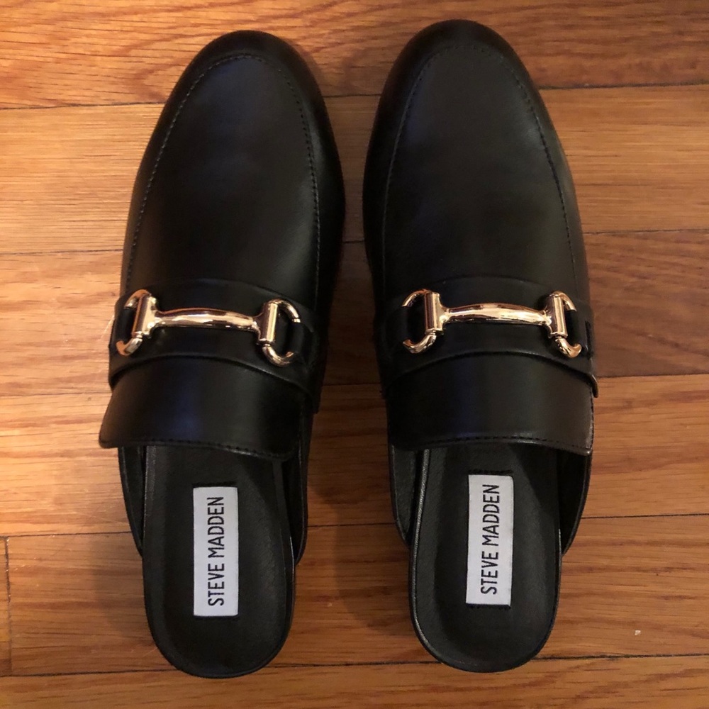 Kandi black leather loafers Steve Madden